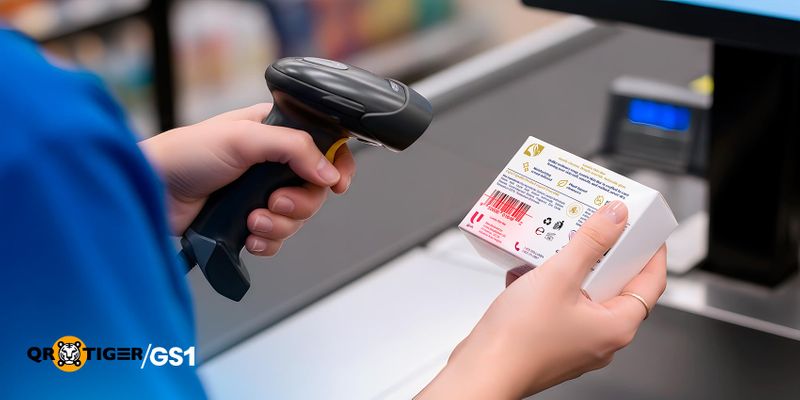 Scanning a Linear barcode at checkout 1D barcode scanning at checkout