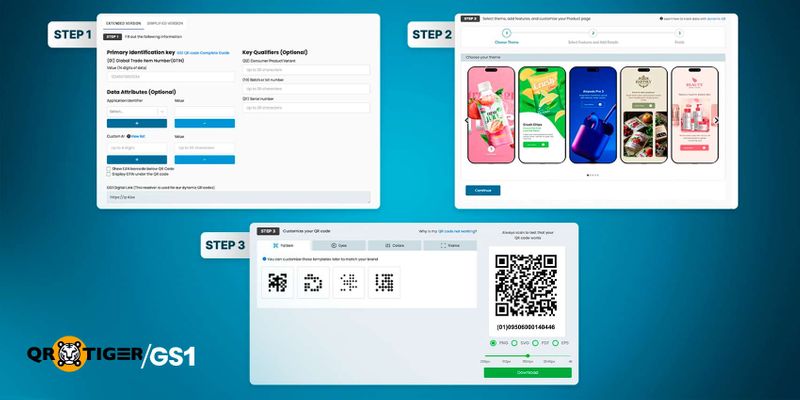 QR TIGER GS1 QR code UI