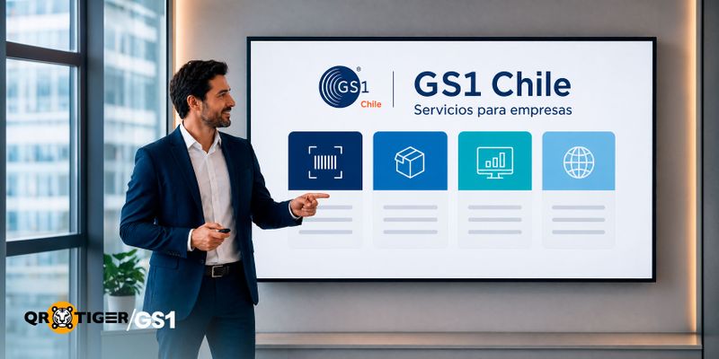 Man pointing at GS1 Chile  